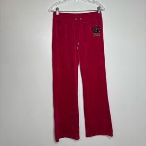 Juicy Couture Pink Velour Bootcut Track Pants XS Y2K